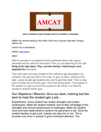 Classroom Program: Amcat Training